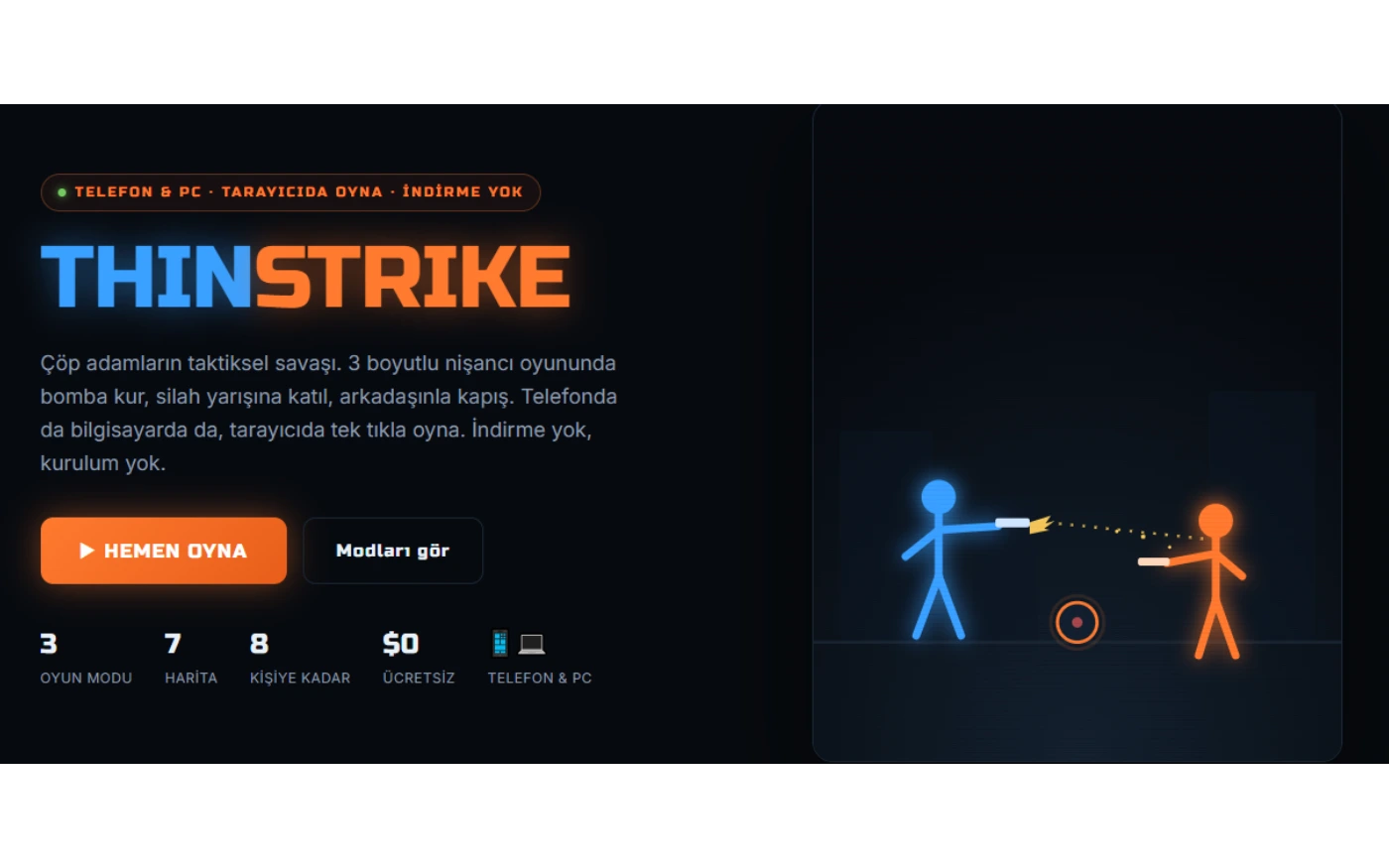 THINSTRIKE — Tarayıcı Tabanlı Çok Oyunculu FPS
